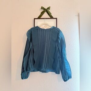 Elegant Teal Lace Blouse